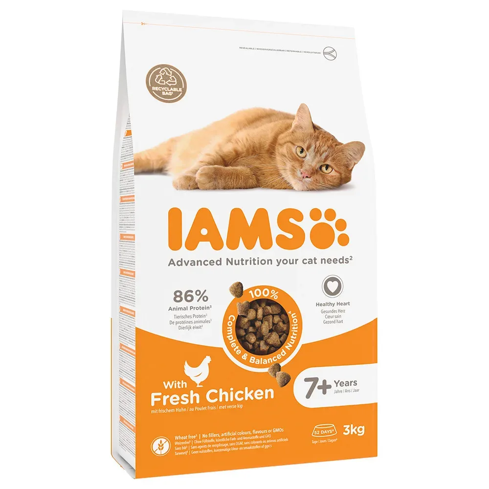 IAMS Advanced Nutrition Senior Cat 7+ mit Huhn - Sparpaket: 2 x 3 kg