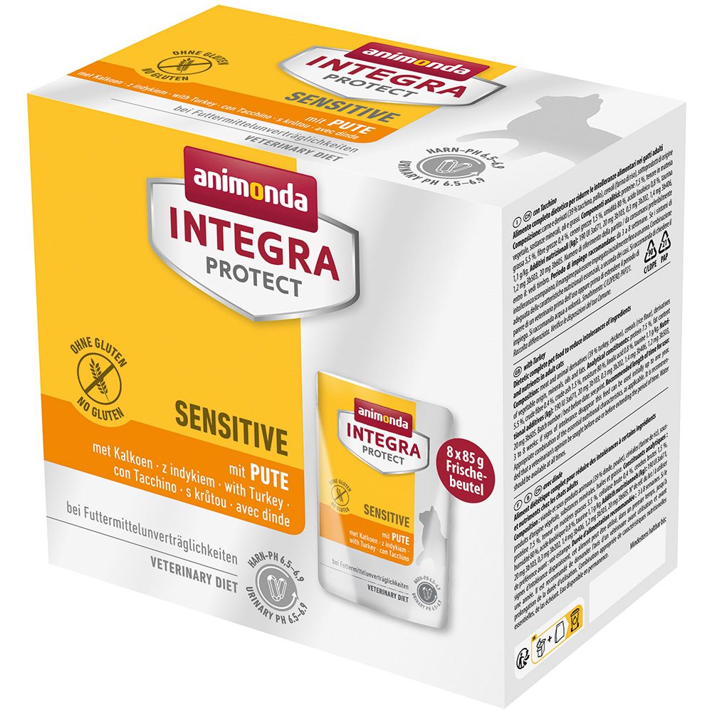 animonda Integra Protect Nassfutter Katze, Adult, Sensitive Pute 8x85 g