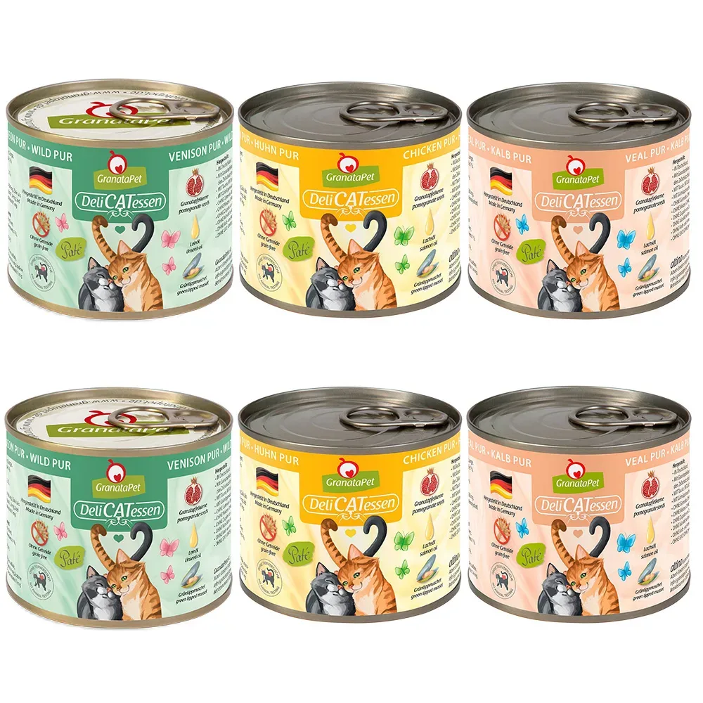 Sparpaket GranataPet DeliCatessen 24 x 200 g - Mixpaket II PUR (3 Sorten)
