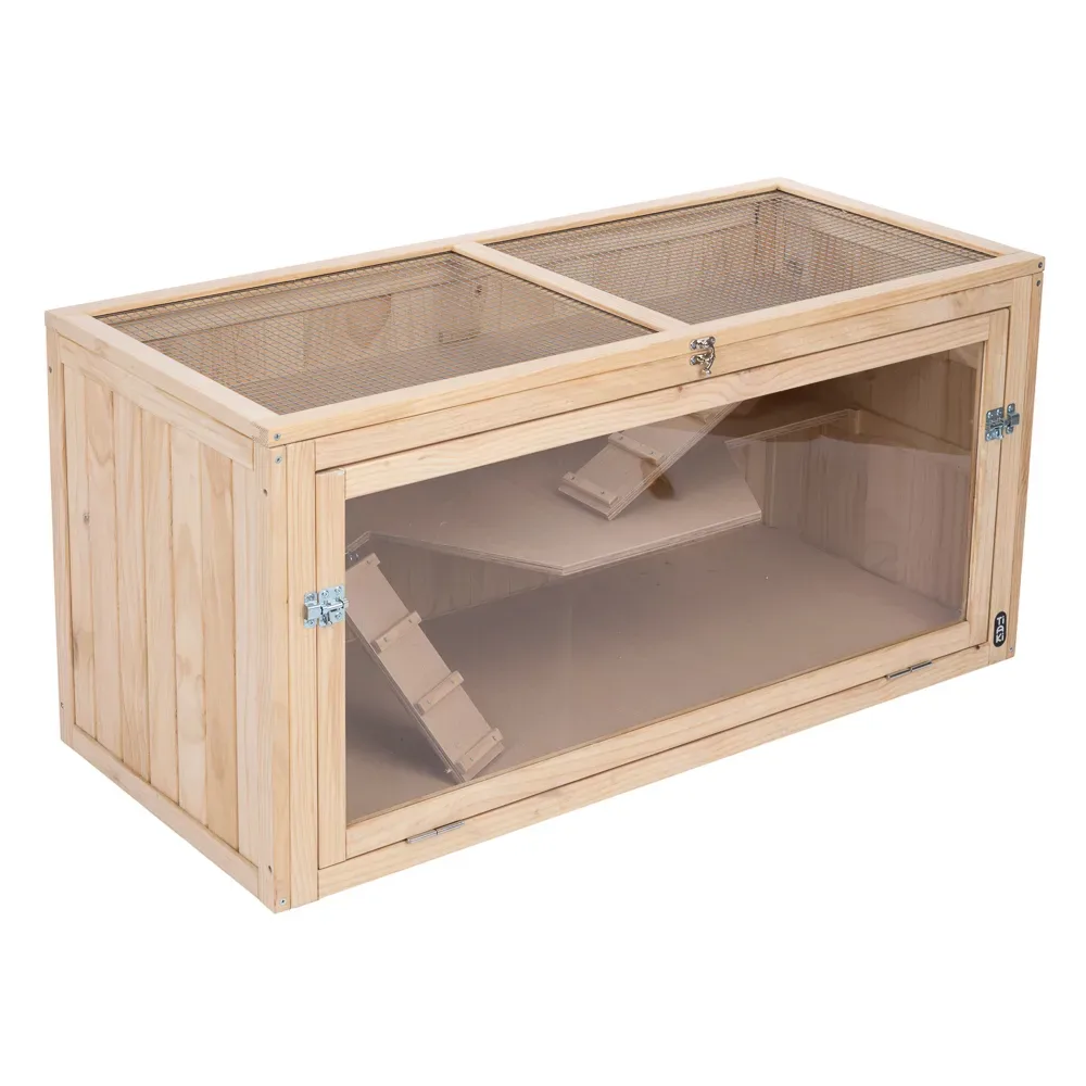 TIAKI Hamsterkäfig aus Holz XL - L 115 x B 50 x H 55,3 cm