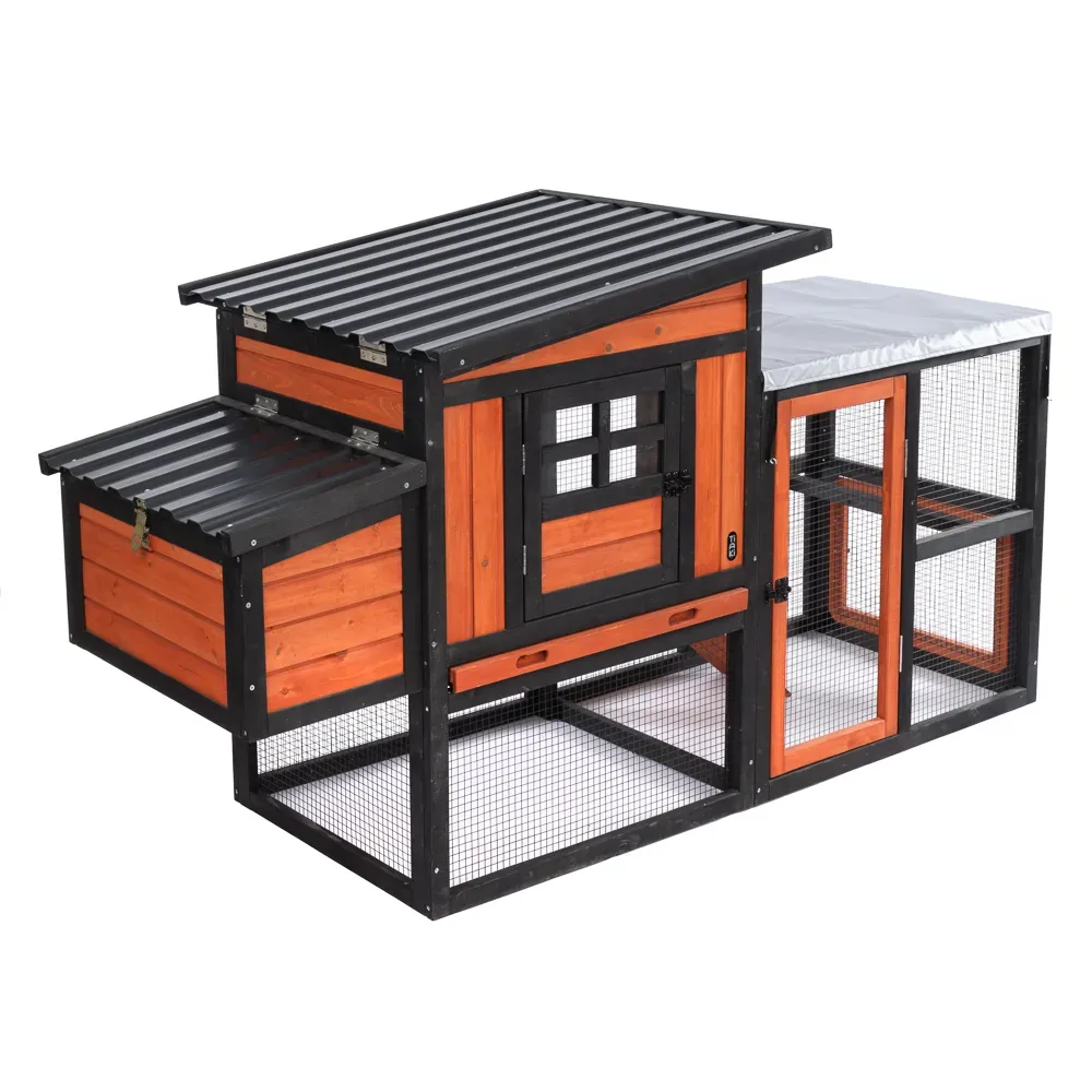 TIAKI Hühnerstall aus Holz - L 182 x B 71,8 x H 98,5 cm (2 Pakete*)