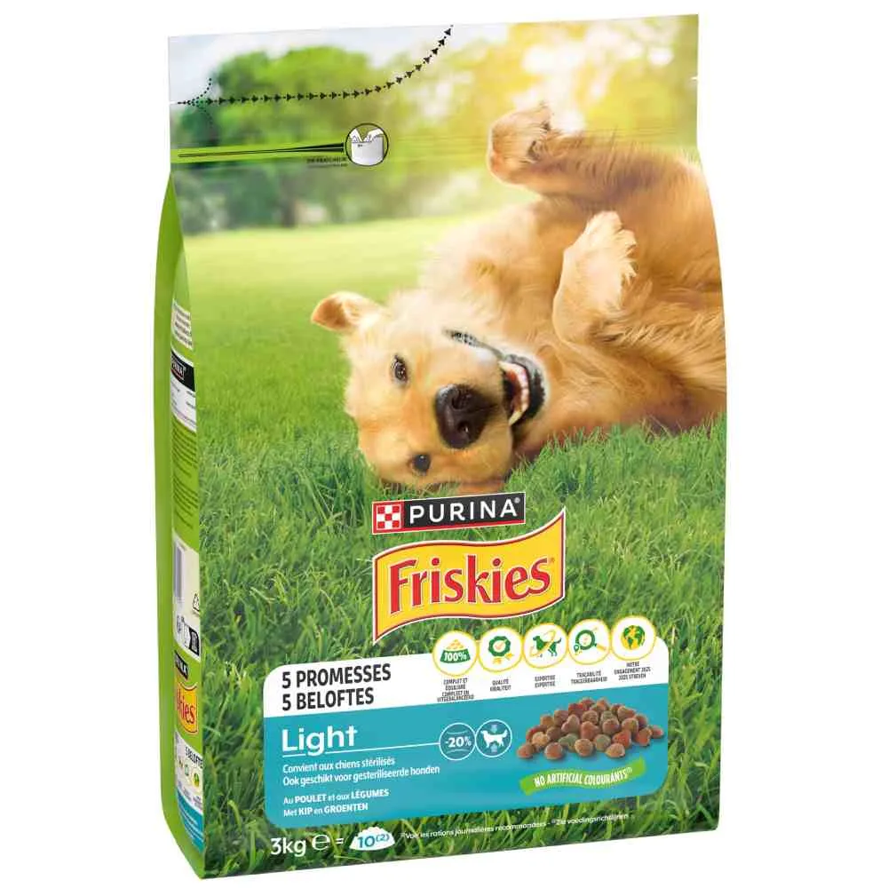 Purina FRISKIES Light Hund Sterilized mit Huhn und Gemüse - Sparpaket: 3 x 3 kg