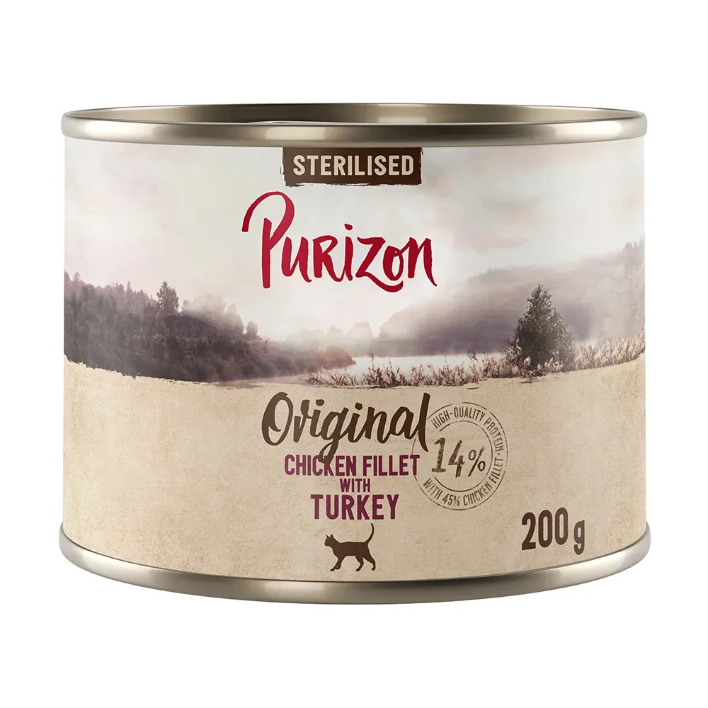 Purizon Original 24 x 200 g - getreidefrei - Sterilised: Hühnerfilet mit Truthahn