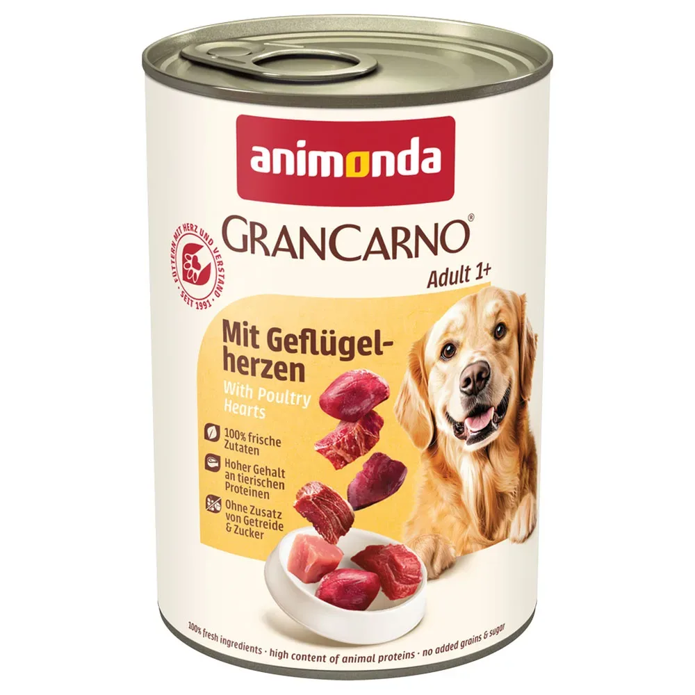 Sparpaket animonda GranCarno Original 12 x 400 g - mit Geflügelherzen