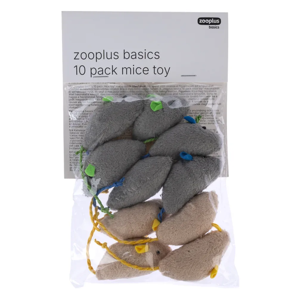 zooplus Basics Katzenspielzeugset Mäuse - 10er Pack