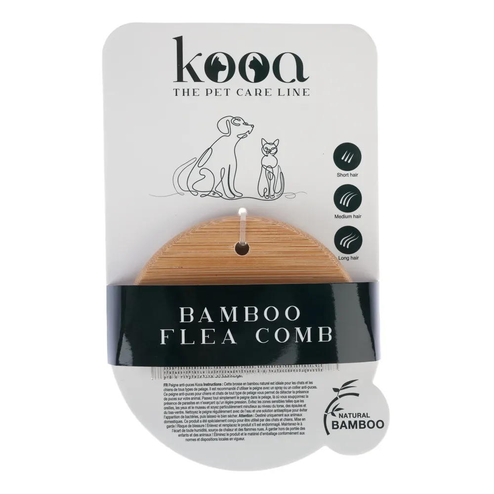 kooa Flohkamm aus Bambus - L 10 x B 6,7 x H 1 cm