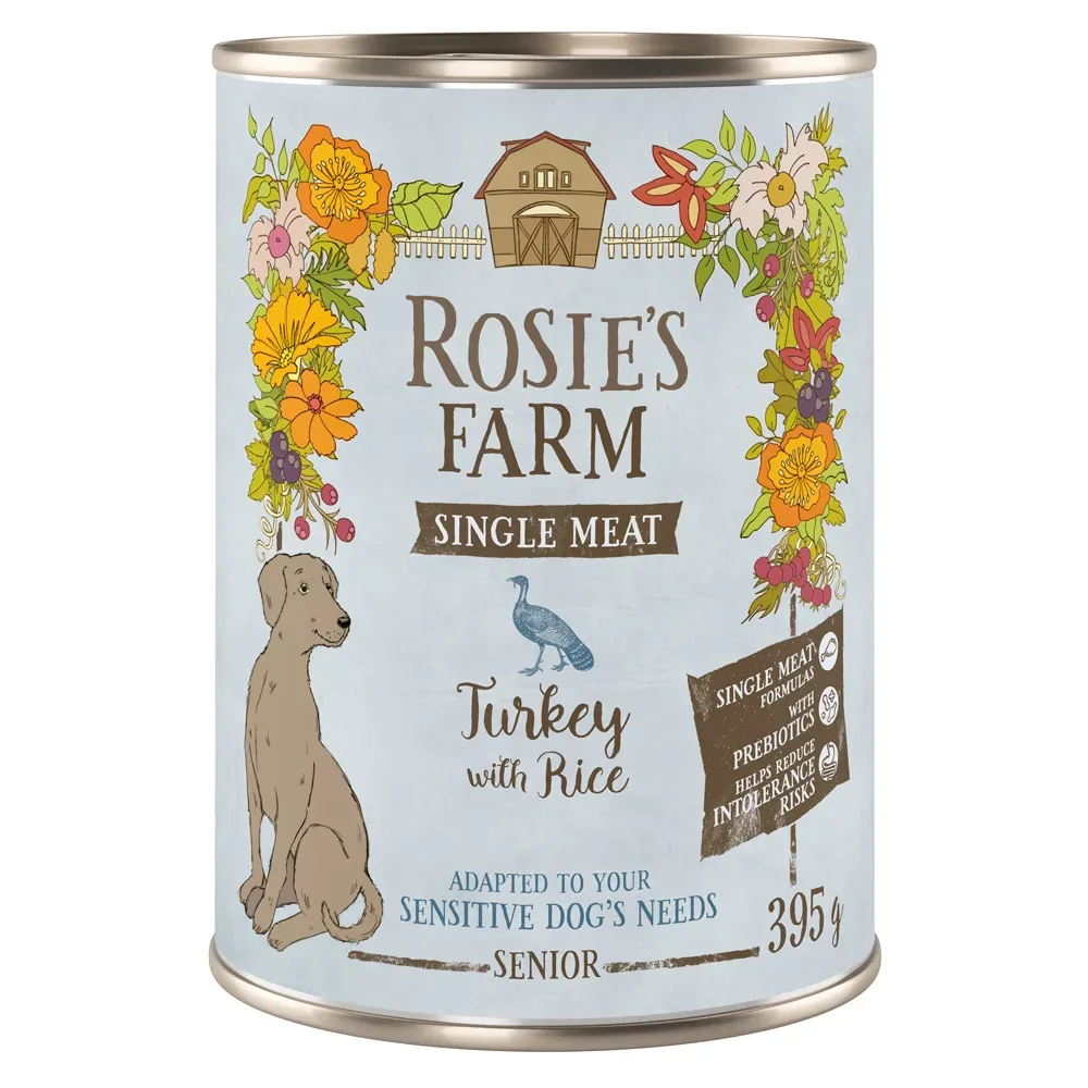 Rosie's Farm Single Meat Senior 6 x 395 g - Truthahn & Reis