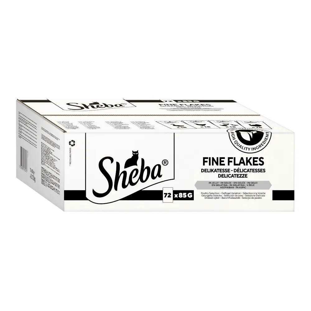 Sparpaket Sheba Portionsbeutel 144 x 85 g - Delikatesse in Gelee Geflügel Variation