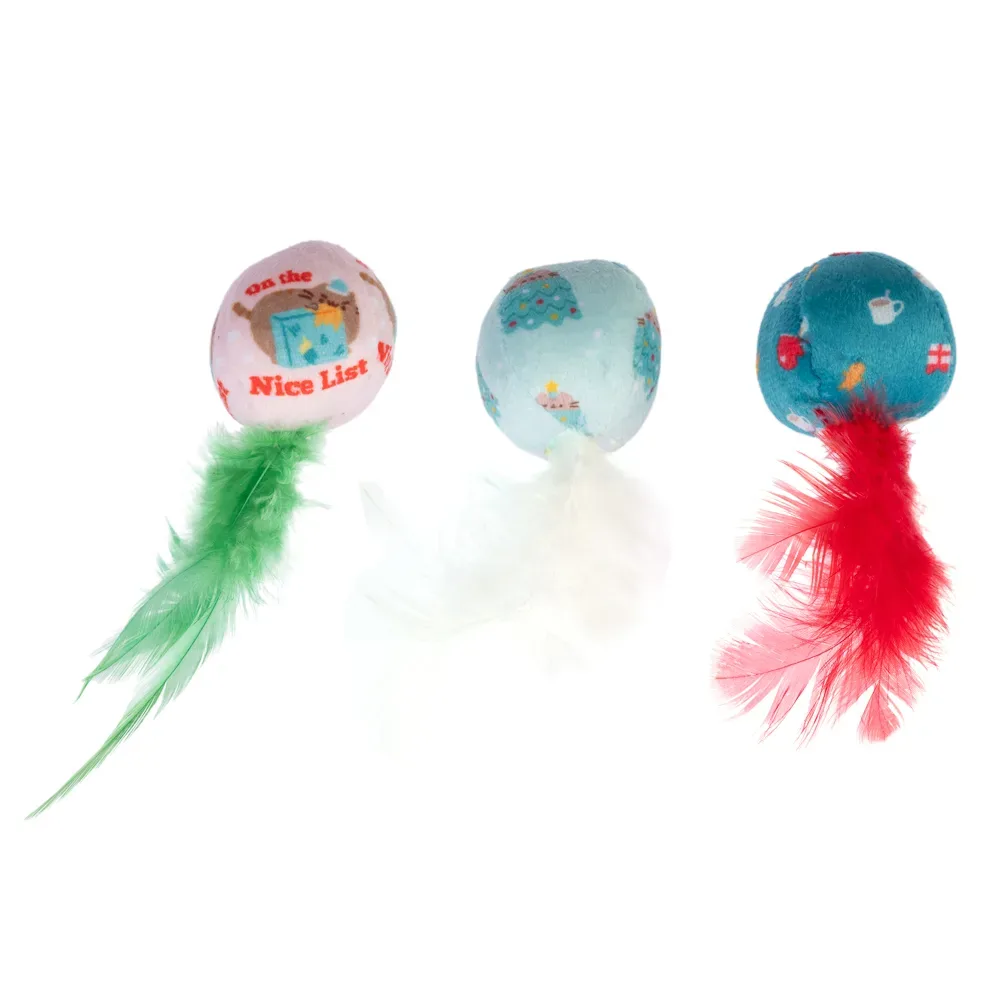 TIAKI Festliche Federbälle für Katzen - 3er Pack