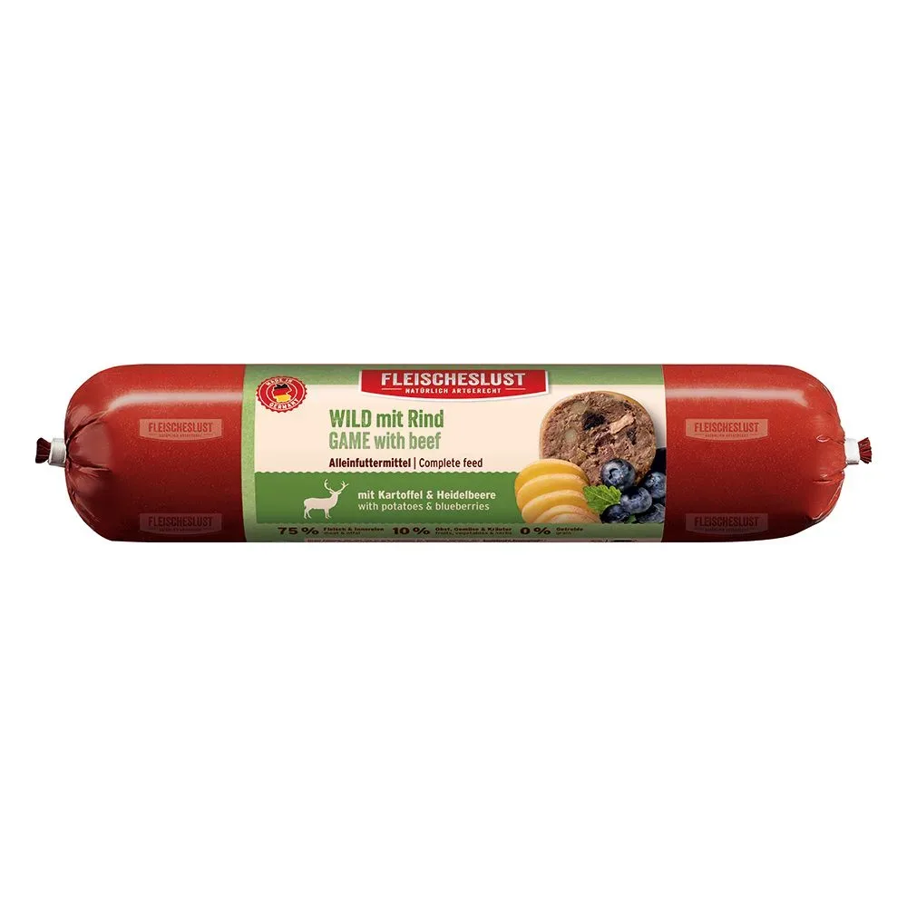 Sparpaket Fleischeslust Classic 12 x 800 g - Wild mit Rind mit Kartoffel & Heidelbeere
