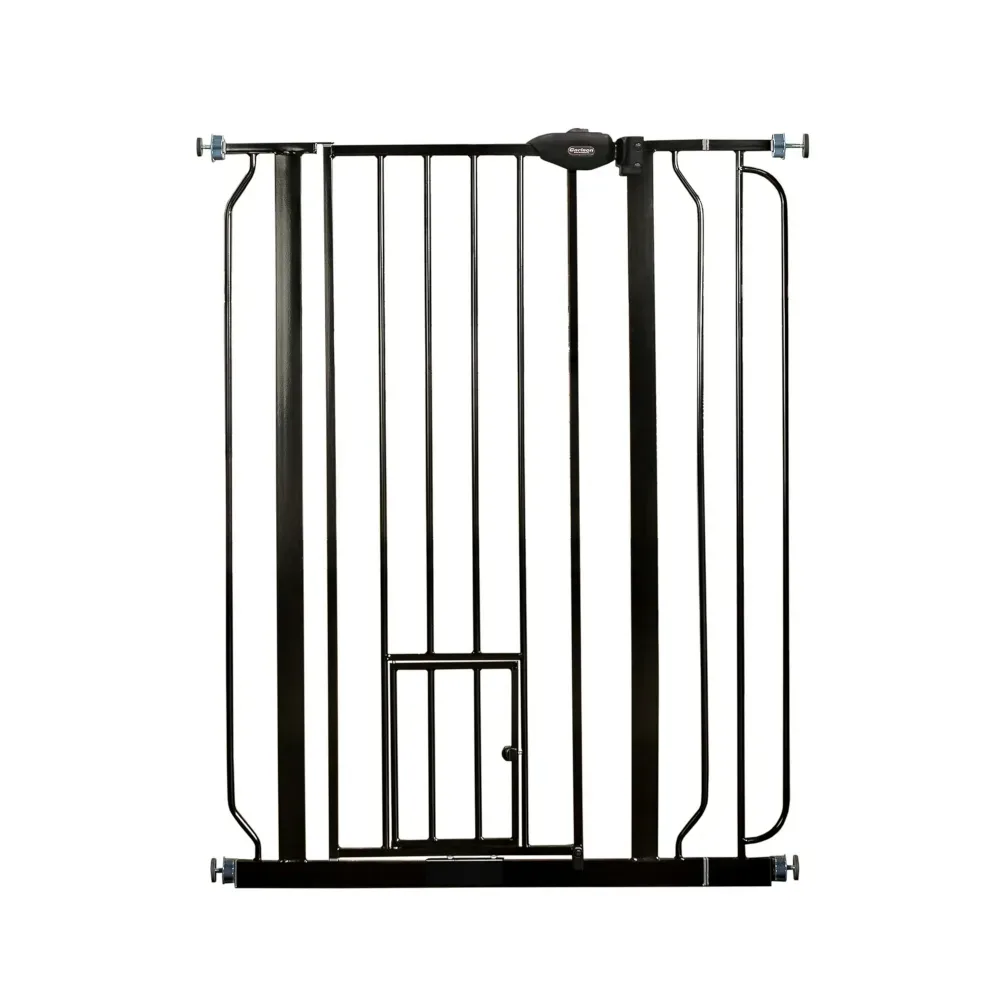 Carlson extrahohes Gitter mit Kleintiertür - 75 - 90 cm breit, schwarz