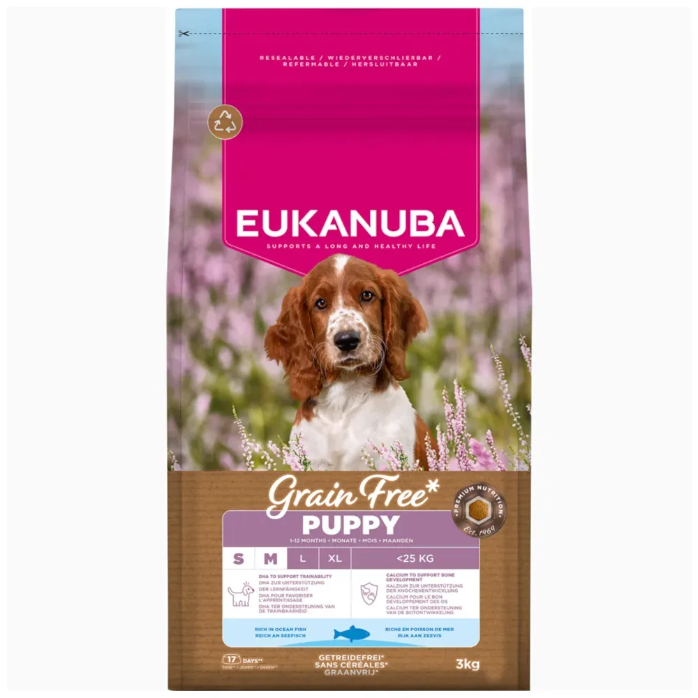 Eukanuba Grain Free Puppy Small & Medium Breed Seefisch - 3 kg