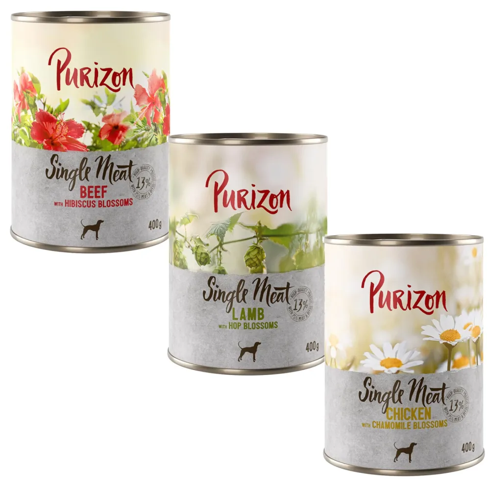 Purizon Single Meat 6 x 400 g - Mix: Huhn, Rind, Lamm