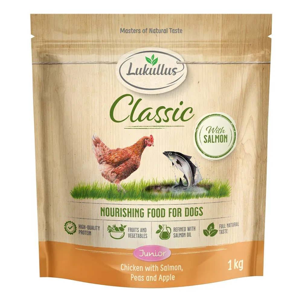 Lukullus Classic Junior Huhn & Lachs  - Sparpaket: 5 x 1 kg neue Rezeptur