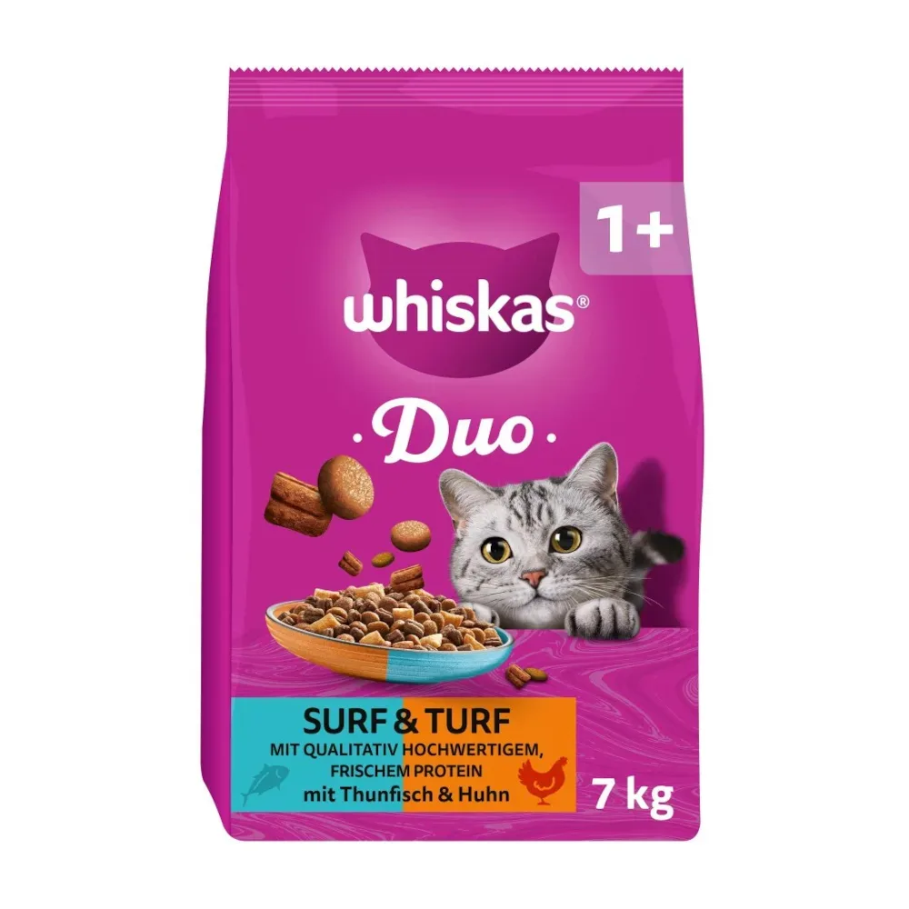 Whiskas 1+ Duo Surf & Turf Thunfisch & Huhn - 7 kg