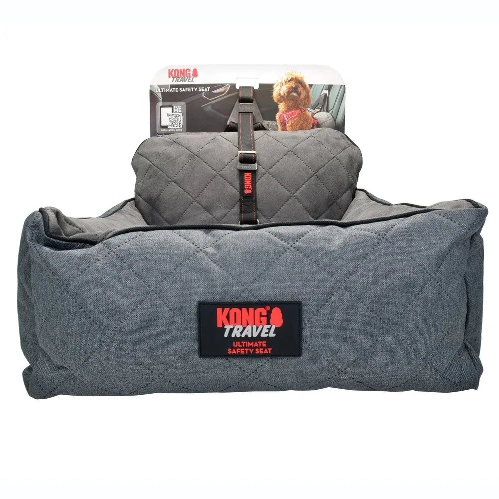 KONG Ultimativer Autositz mit Sicherheitsleine - Grösse S: L 45 x B 52 x H 21 cm