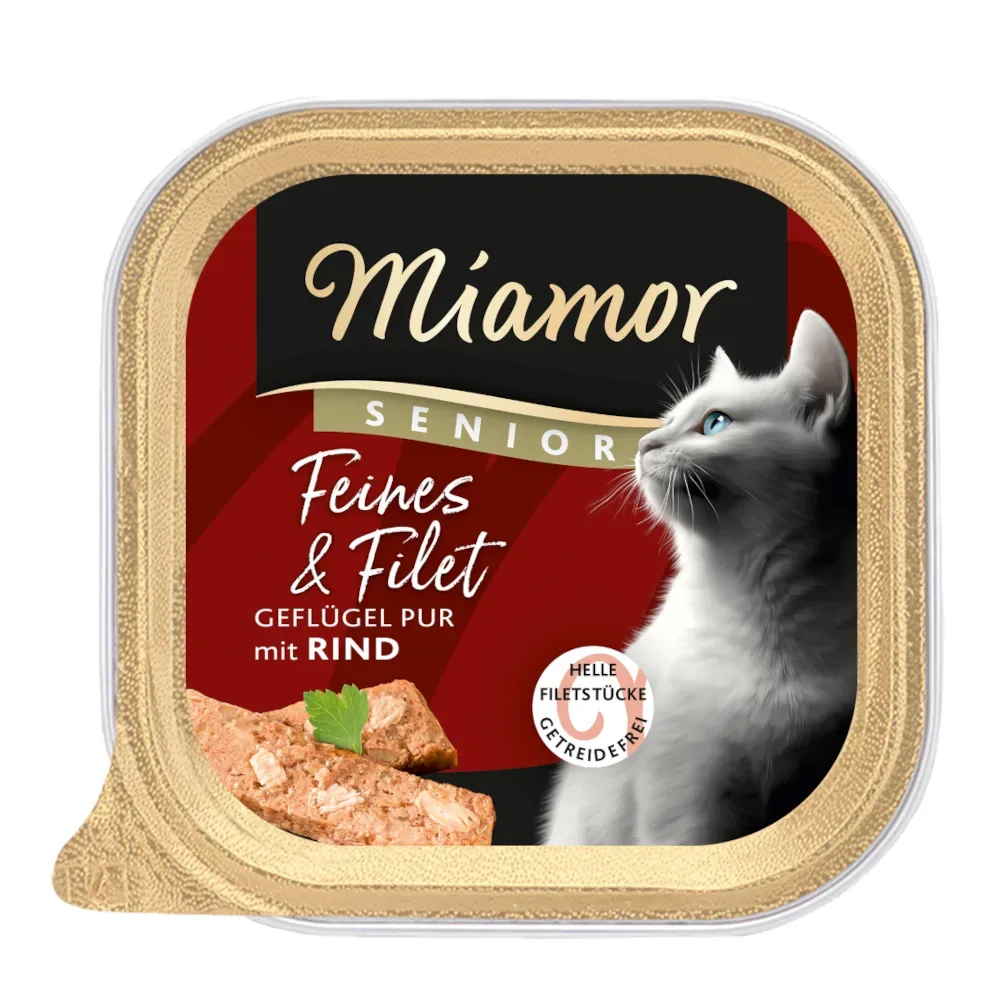 Sparpaket Miamor Feines & Filet Senior 32 x 100 g - Geflügel Pur & Rind
