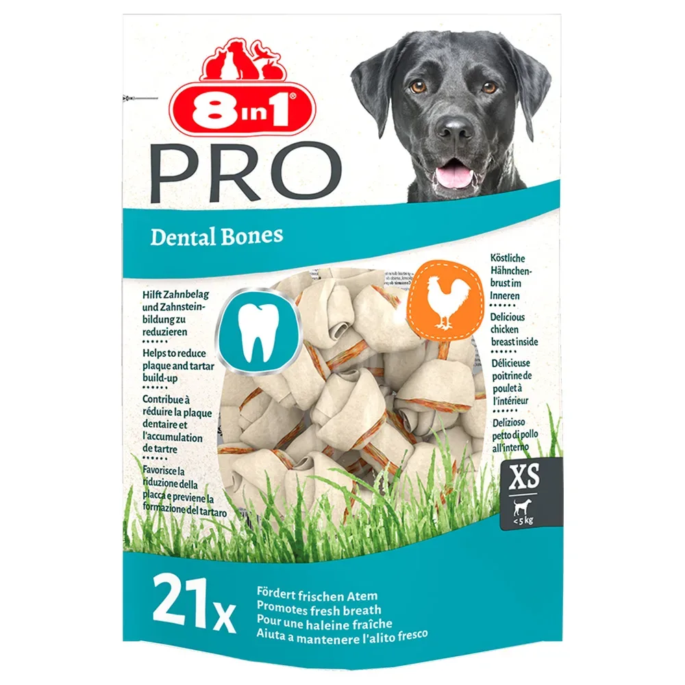 8in1 Pro Dental Kauknochen Huhn - 252 g, 21 Stück (Grösse XS)