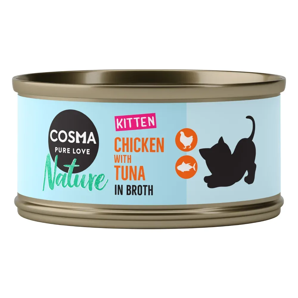 Sparpaket: Cosma Nature Kitten 24 x 70 g - mit Hühnchen & Thunfisch