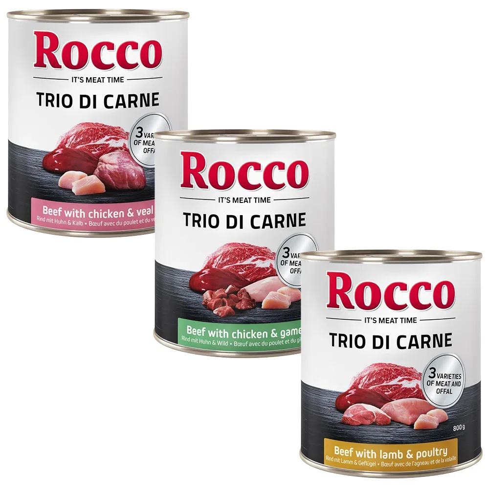 Sparpaket Rocco Menü 24 x 800 g - Mix: Rind, Rind mit Lamm & Rind mit Geflügel