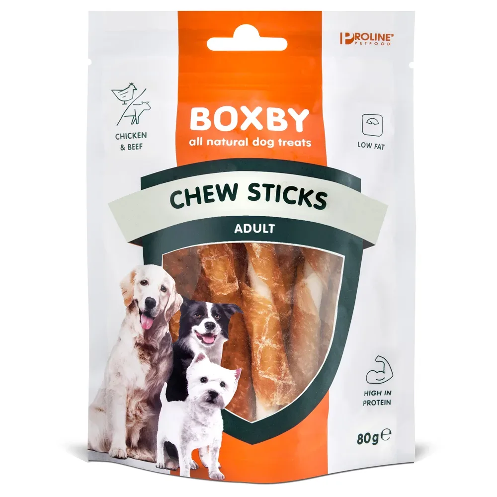 Boxby Chew Sticks with Chicken - Sparpaket: 3 x 80 g