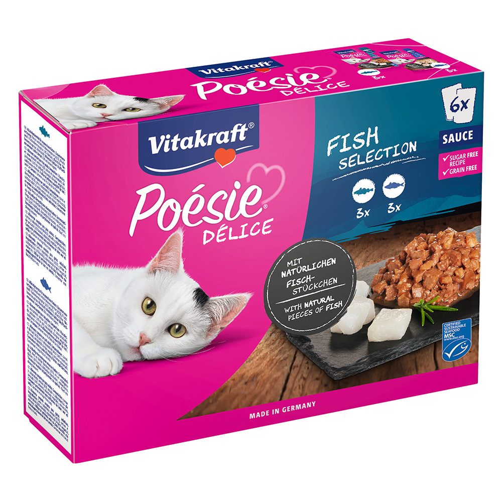 Vitakraft Poésie Delice Adult 6x85g Fisch, in Sauce