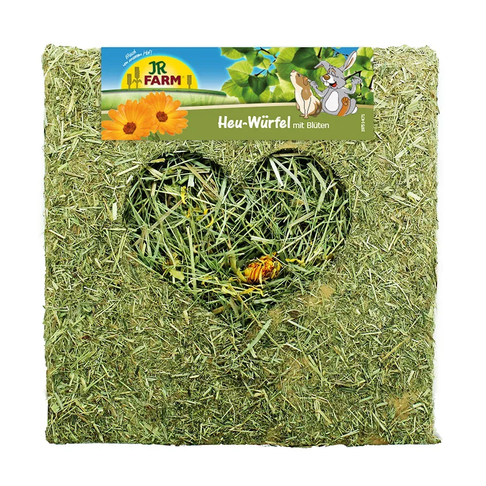 JR Farm Heu-Würfel mit Blüten  - 450 g (gross)