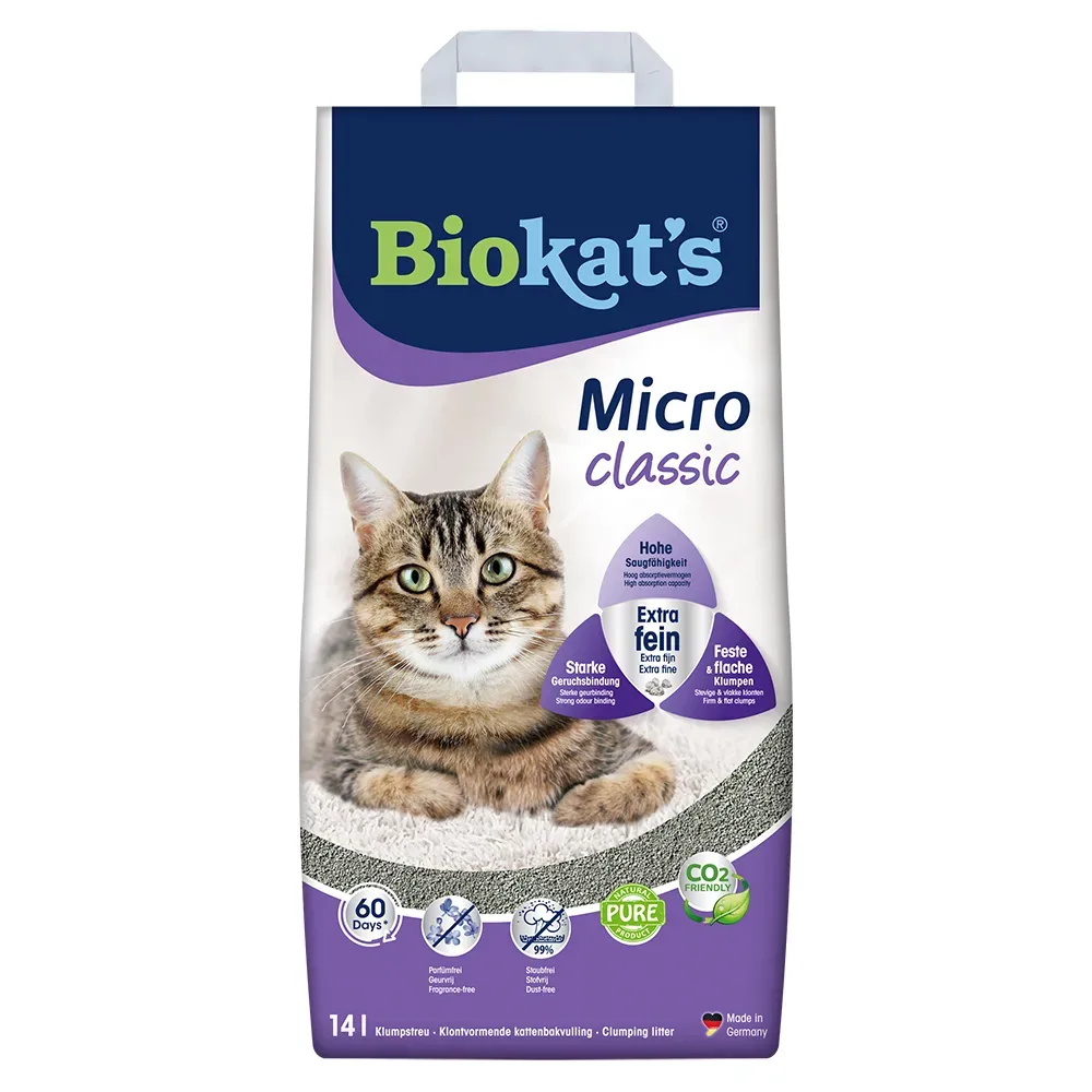 Sparpaket Biokat's Streu mit feiner Körnung 2 x 12 l / 14 l - Micro Classic (2 x 14 l)