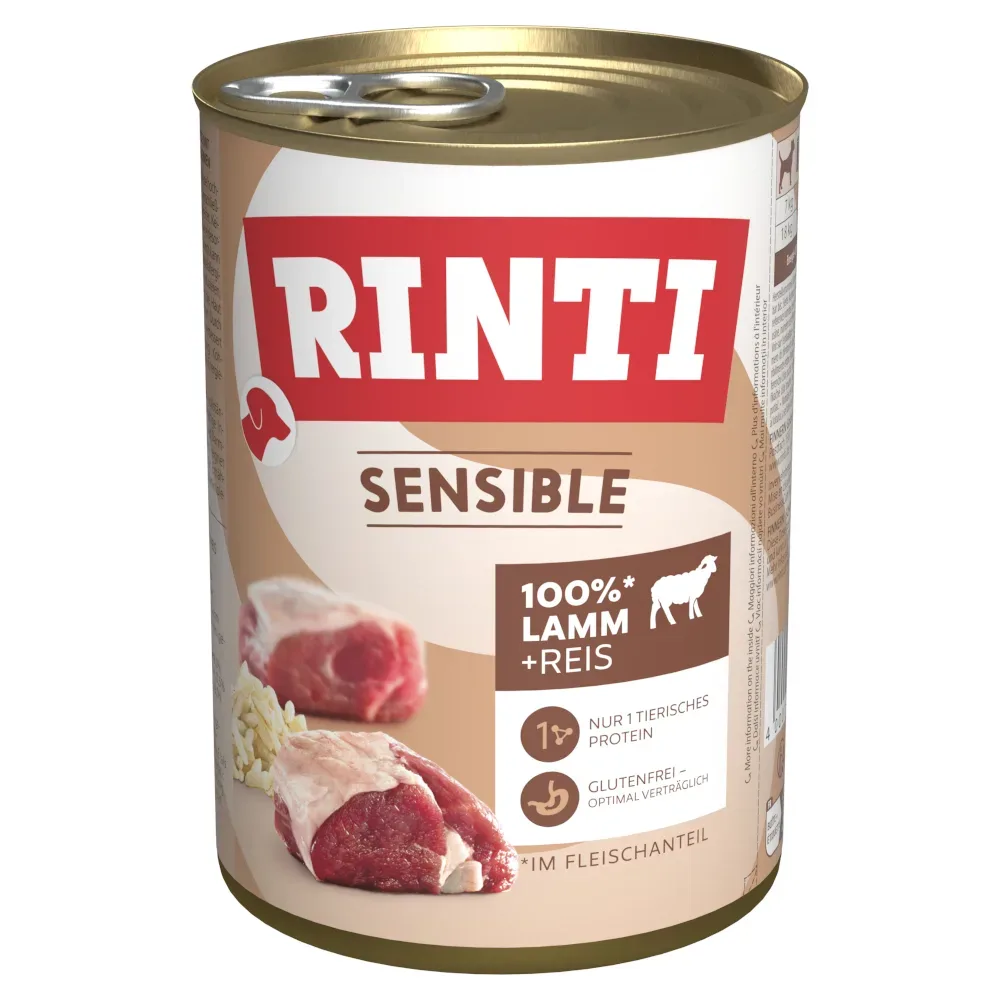Sparpaket RINTI Sensible 24 x 400g - Lamm & Reis