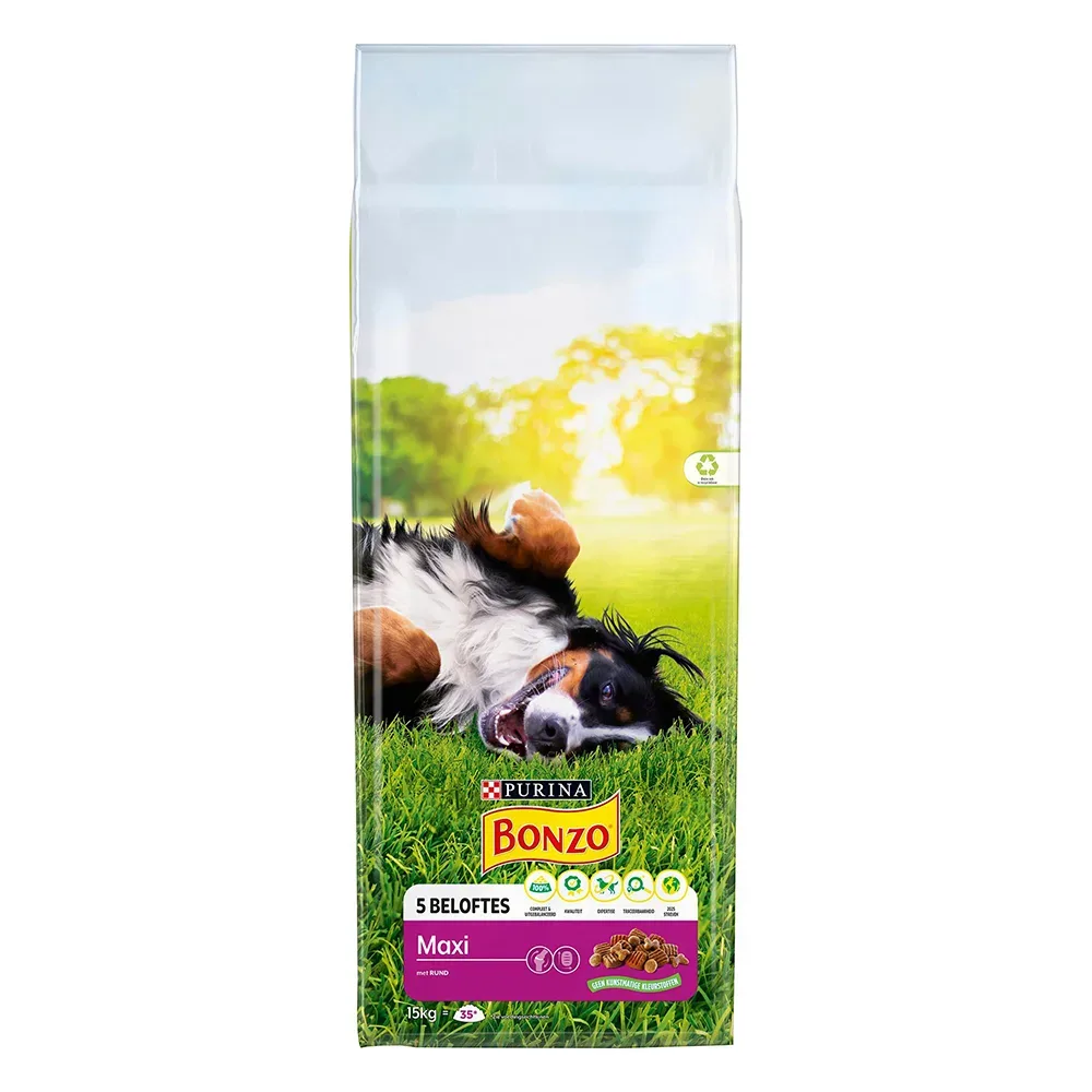 Bonzo Maxi mit Rind Futter für Hundefutter - 15 kg