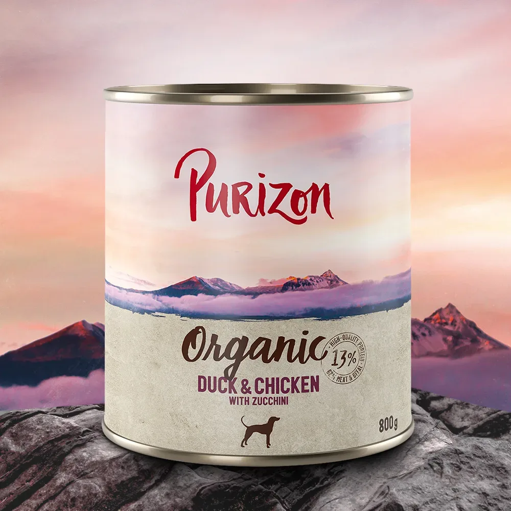 Purizon Organic 6 x 800 g - Ente und Huhn mit Zucchini