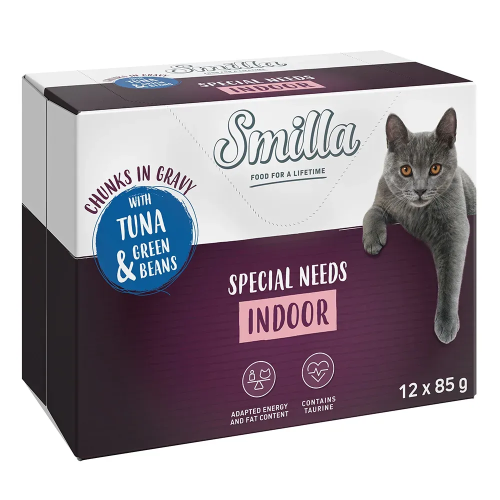 Sparpaket 24 x 85 g Smilla Häppchen mit Gemüse - Indoor mit Thunfisch und grünen Bohnen