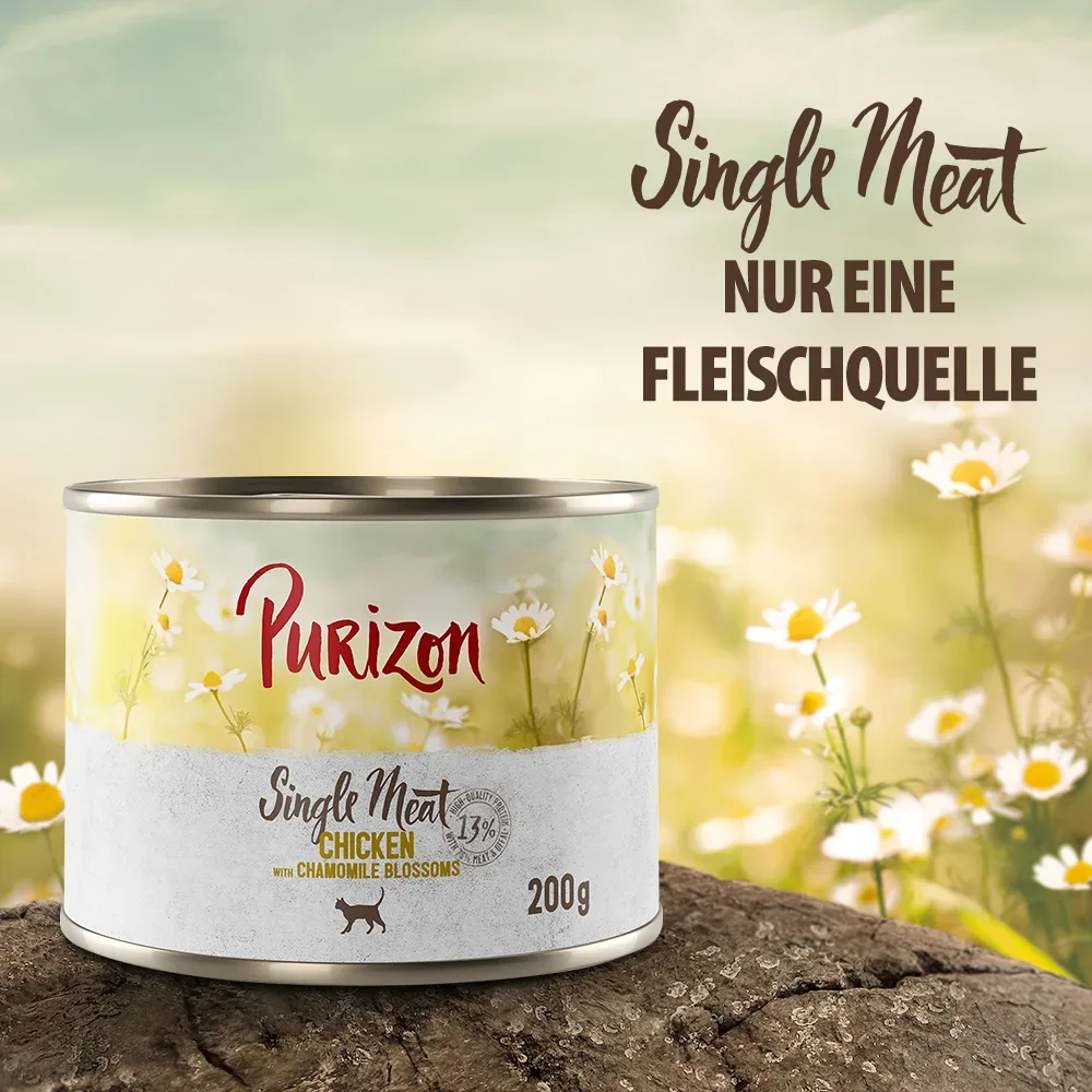 Purizon Single Meat 6 x 200 g - Mix: Huhn, Rind, Lamm