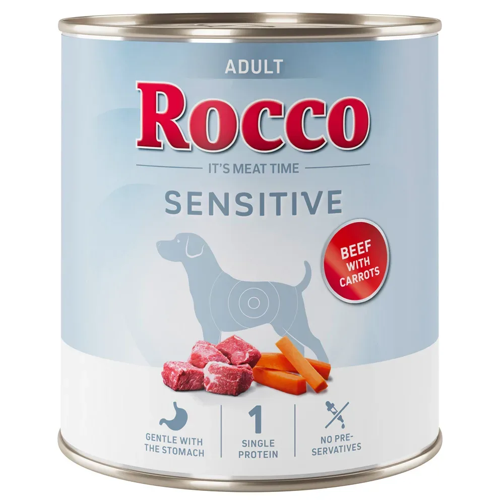 Rocco Sensitive 6 x 800 g - Neue Rezeptur - Rind mit Möhren