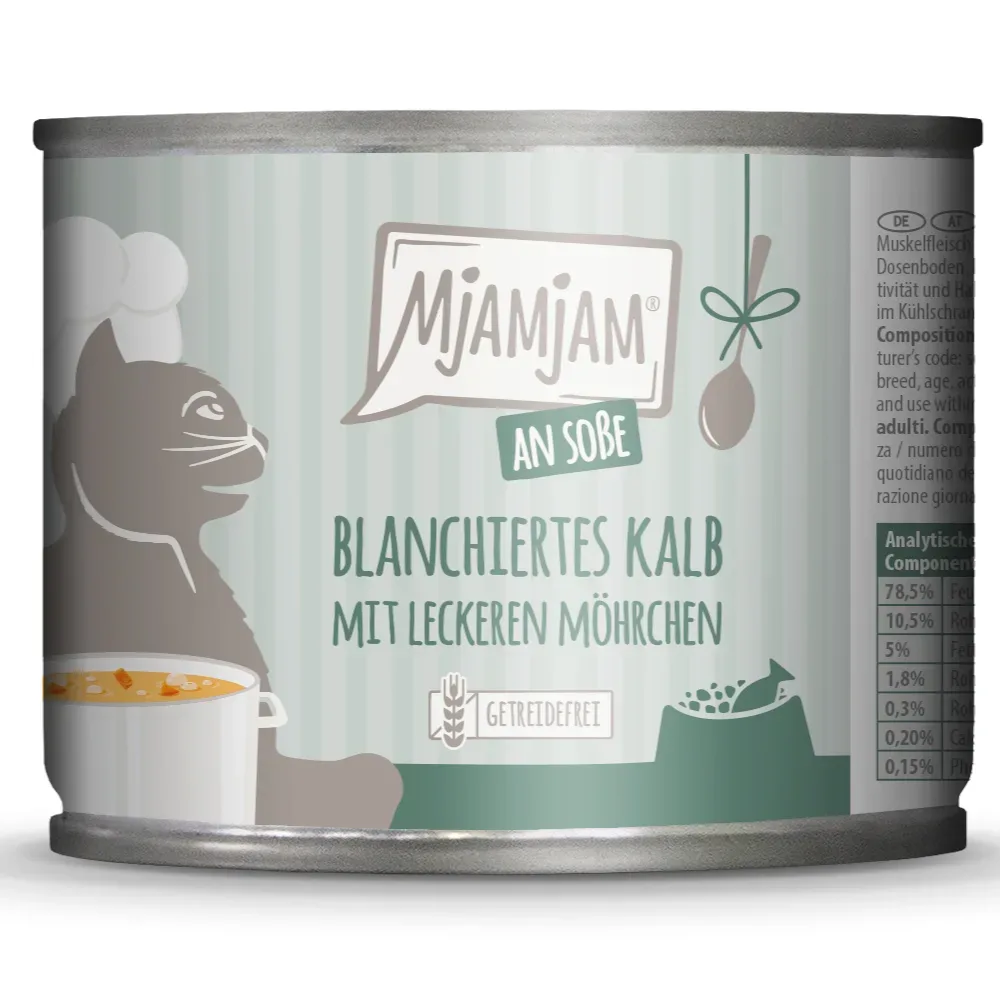 Sparpaket MjAMjAM an Sosse 24 x 185 g - blanchiertes Kalb mit leckeren Möhrchen
