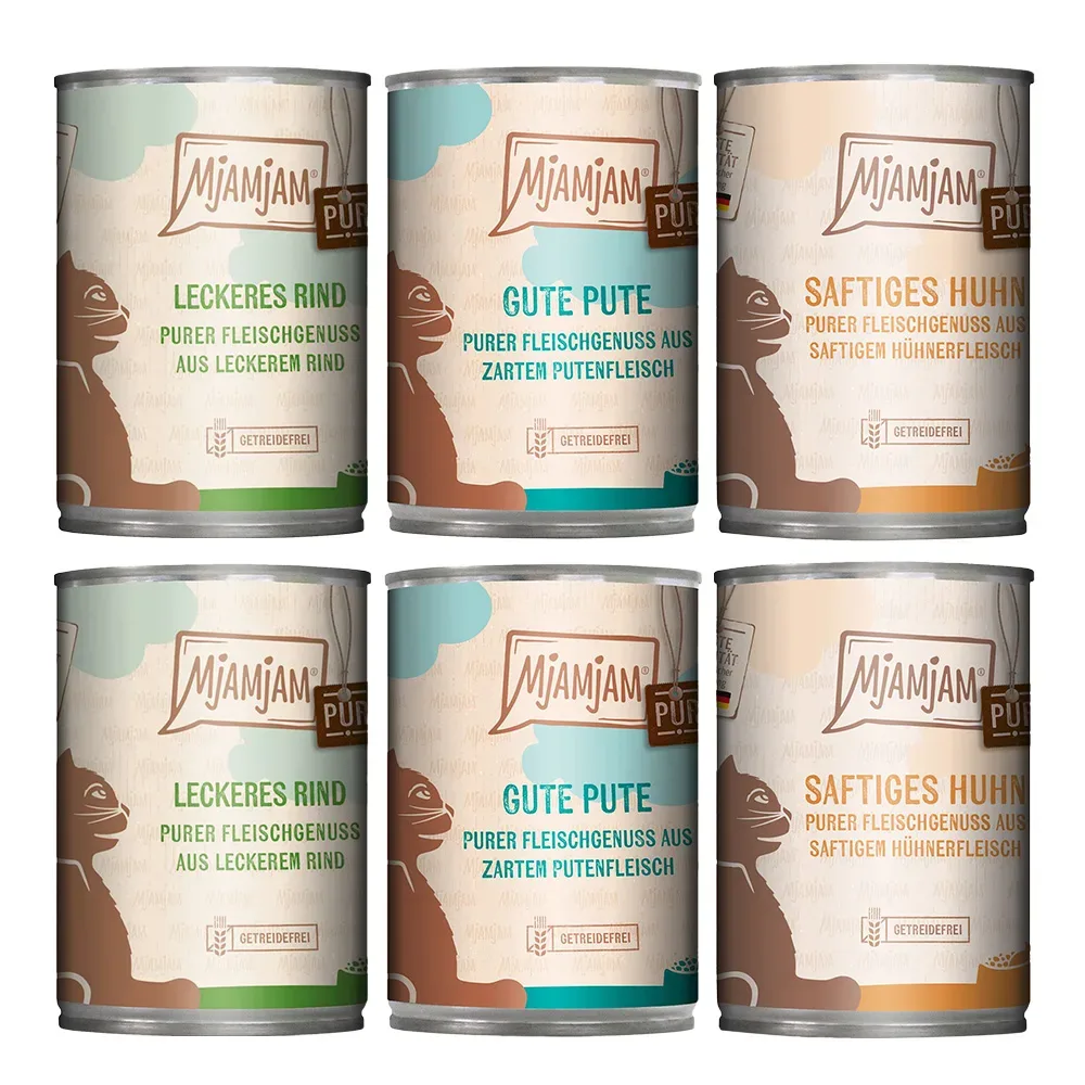 Mixpack MjAMjAM purer Fleischgenuss 6 x 400 g - Mix (3 Sorten)