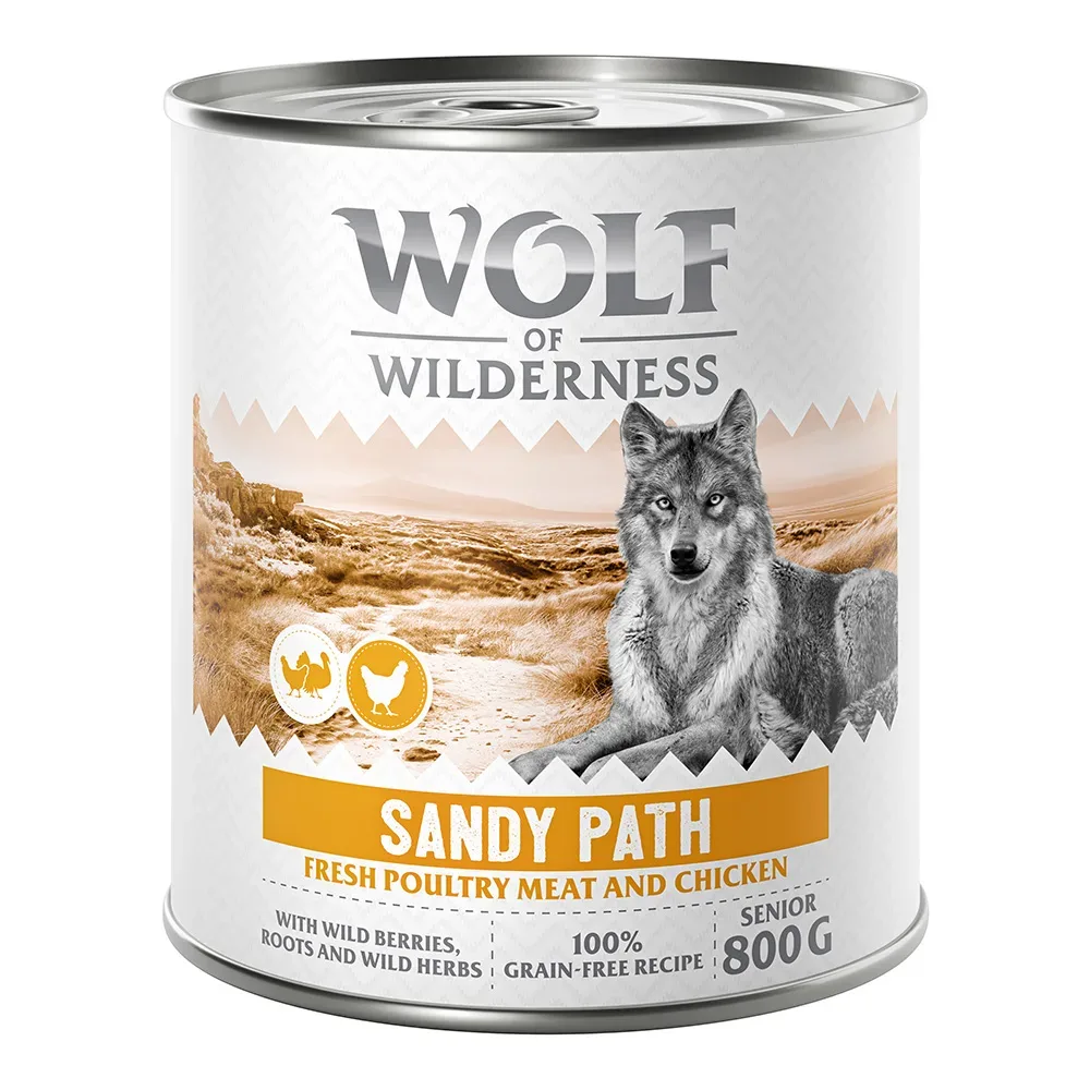 Wolf of Wilderness Senior 6 x 800 g - Mit viel frischem Geflügel  - Sandy Path - Geflügel mit Huhn