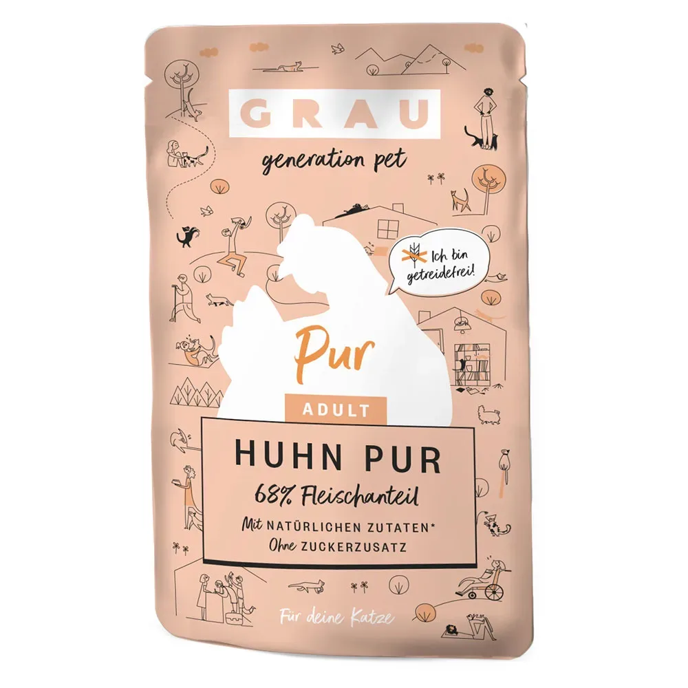 Sparpaket GRAU Adult Getreidefrei 32 x 125 g - Huhn & Kalb