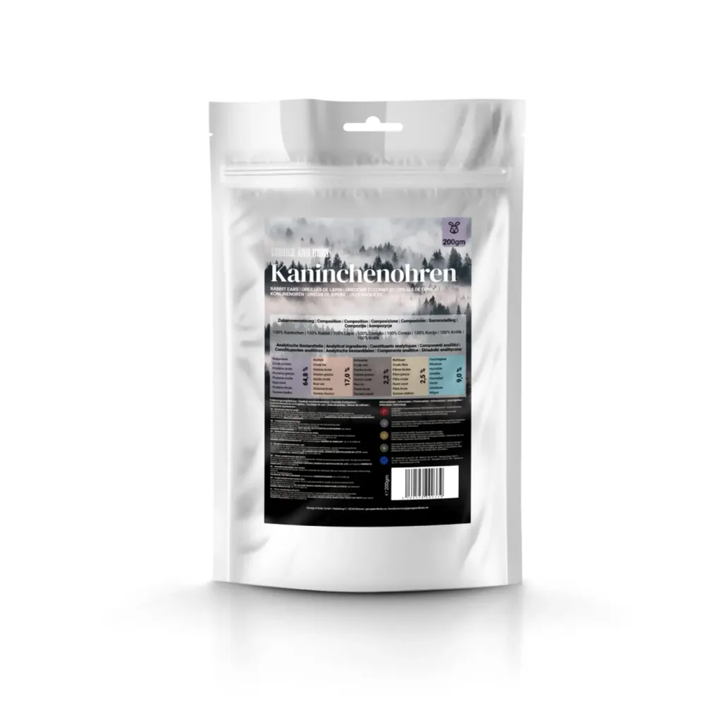 George & Bobs Hundesnacks 200 g - Kaninchenohren ohne Fell