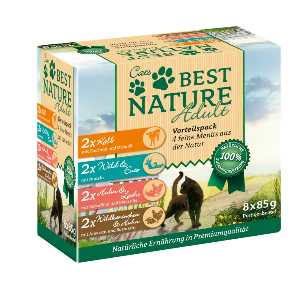 Best Nature Cats Multipack Pouches Mix of 4 - 8 x 85 g
