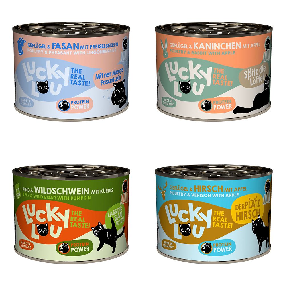Lucky Lou Nassfutter Katze Adult Tasty Mixpaket 6x200 g Wild-Mix