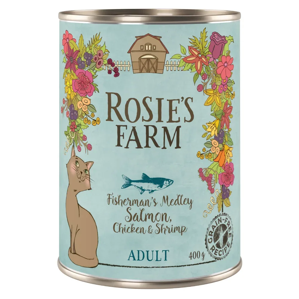 Rosie's Farm Adult 6 x 400 g - Lachs & Huhn mit Garnelen