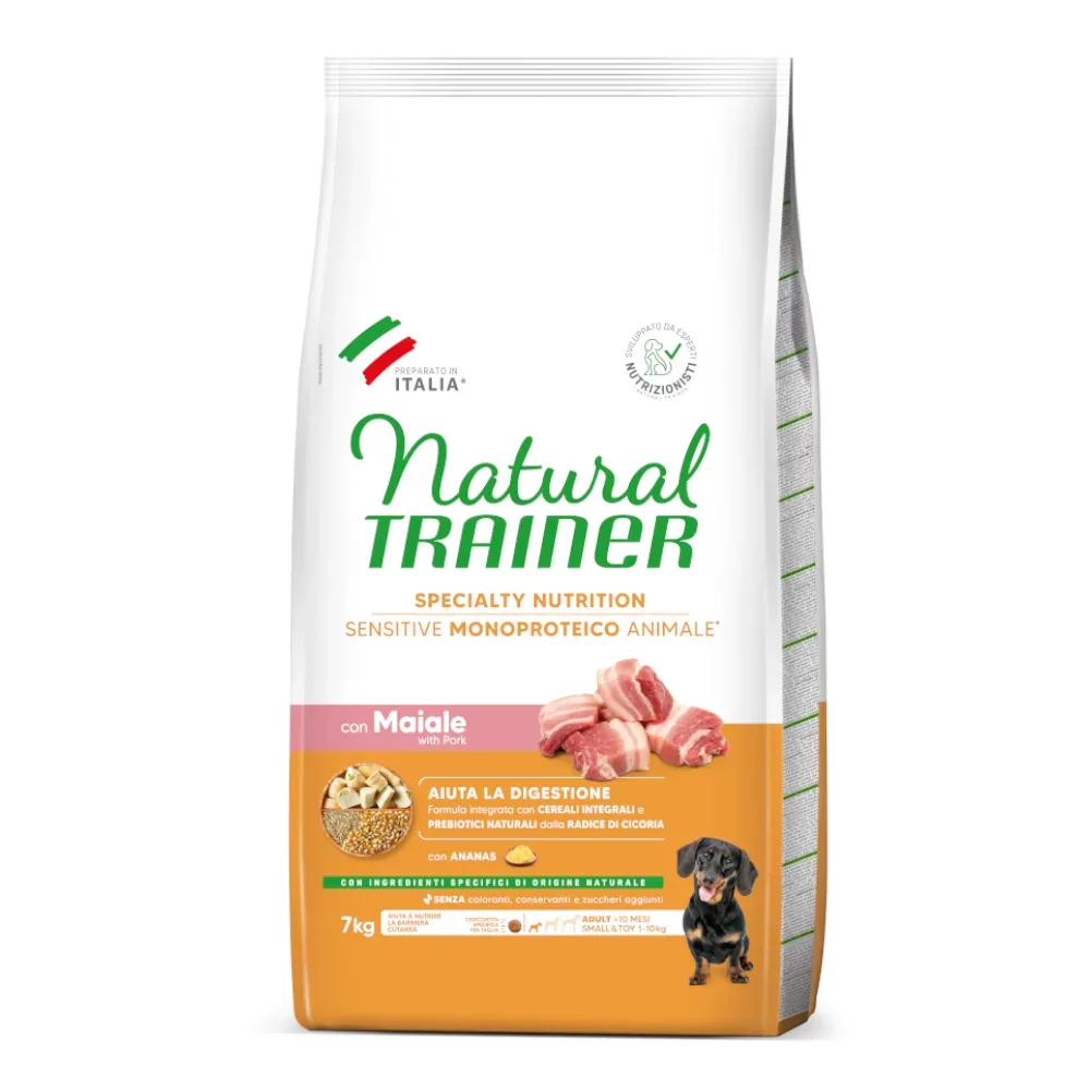 Natural Trainer Sensitive Adult Small & Toy mit Schwein - Sparpaket: 2 x 7 kg