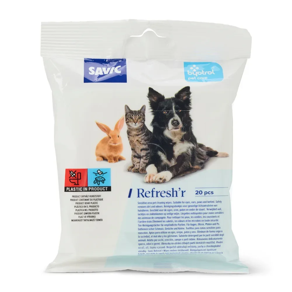 Savic Refresh'r Wipes Sensitive - Sparpaket: 2 x 20 Stück