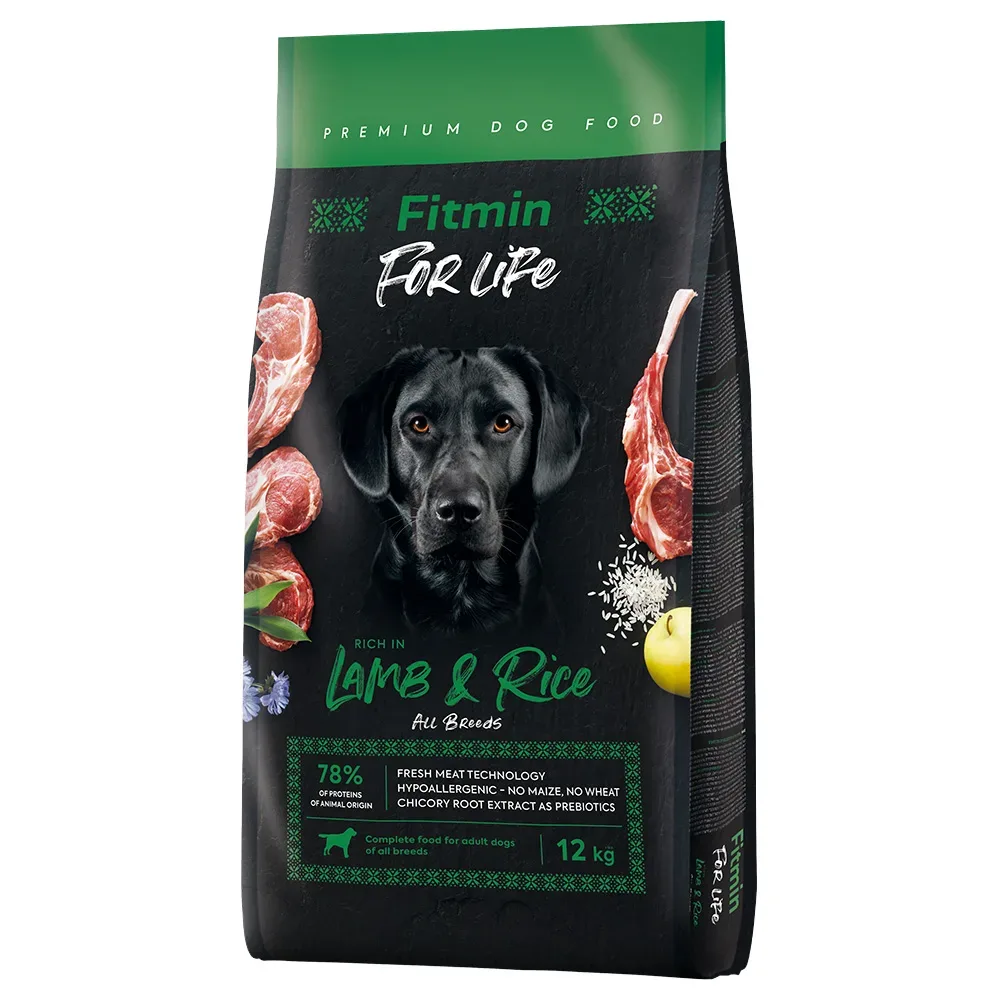 Fitmin Dog for life, Lamm und Reis - 2 x 12 kg