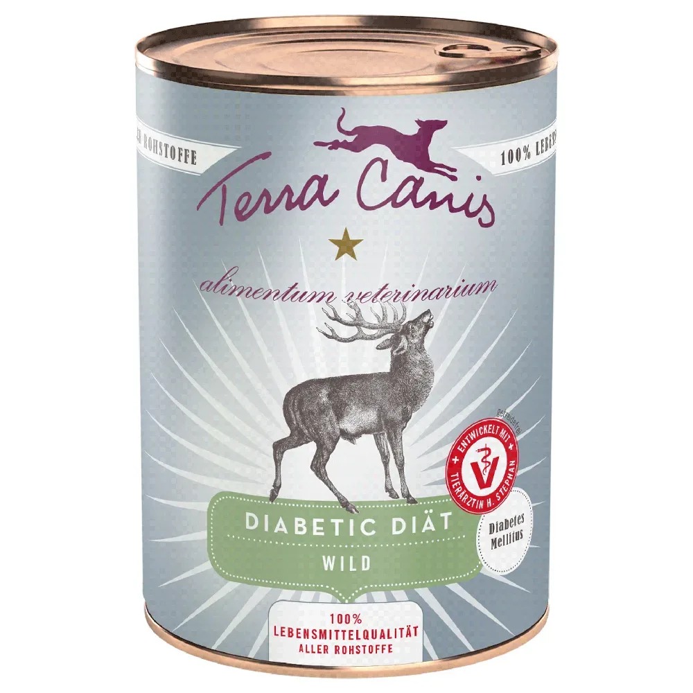 Sparpaket Terra Canis Alimentum Veterinarium Diabetic Diät 12 x 400 g - Wild