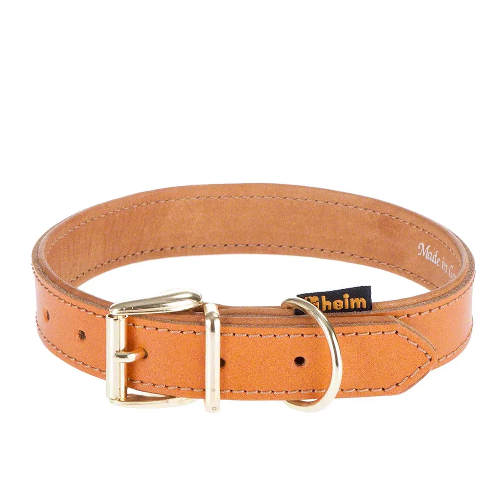 Heim Lederhalsband Buffalo, cognac - Gr. 55: 40 - 50 cm Halsumfang