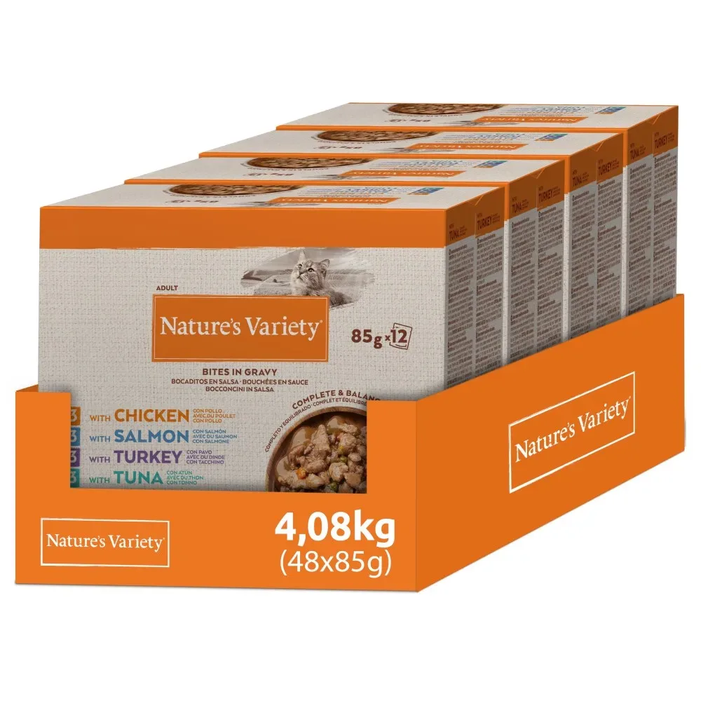 Sparpaket Nature's Variety Bites in Sosse 48 x 85 g - Geflügel-Auswahl (2 Sorten)