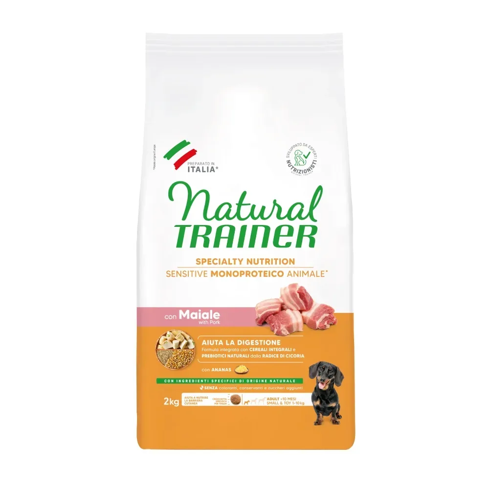 Natural Trainer Sensitive Adult Small & Toy mit Schwein - Sparpaket: 3 x 2 kg
