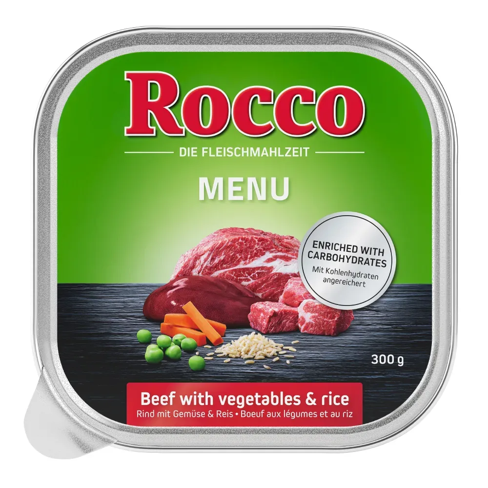 Rocco Menü 9 x 300 g - Rind mit Geflügel, Gemüse & Reis